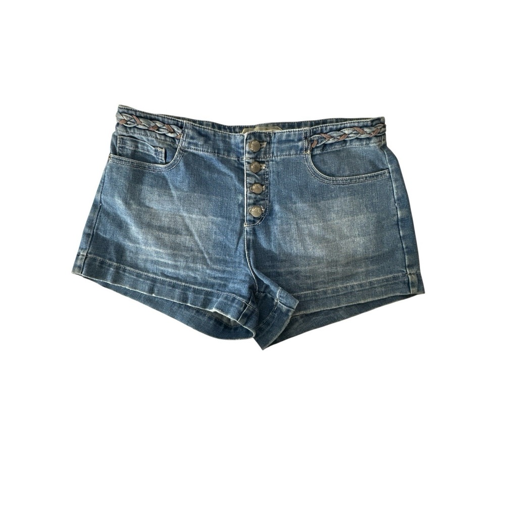 Free People Jean Shorts Women's Size 28 Blue Button Fly Stretch Pockets Classic
